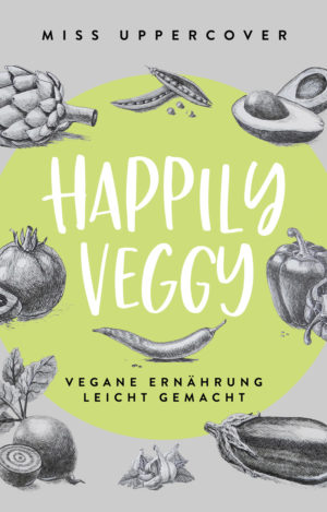 Premade Buchcover für vegetarisch oder veganes Kochbuch mit grünem Kreis